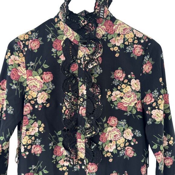 Trish Scully Remi Maxi Dress Floral Victorian Shabby Chic Country Size 2 No Belt - Picture 4 of 14